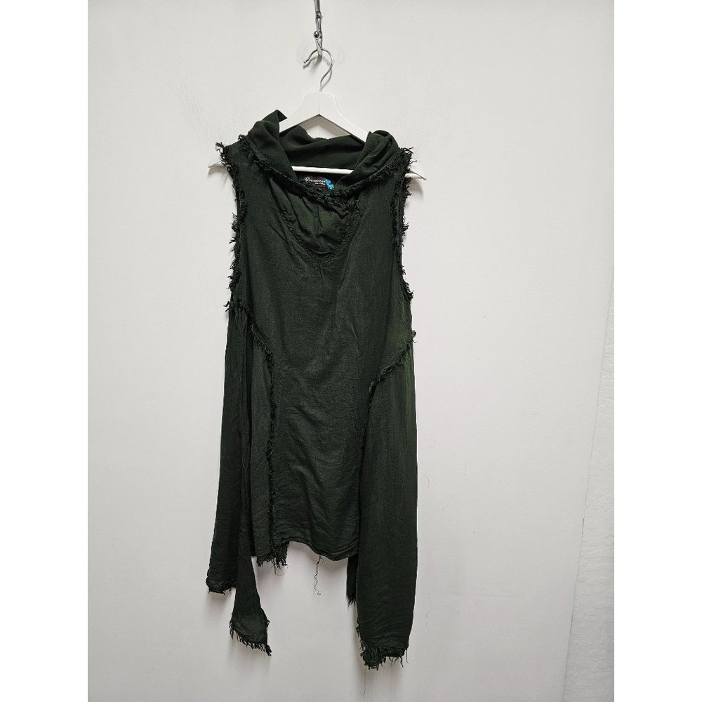 Cocoricooo Tunic Top Art Hippie Boho Cotton Large Silk Blend